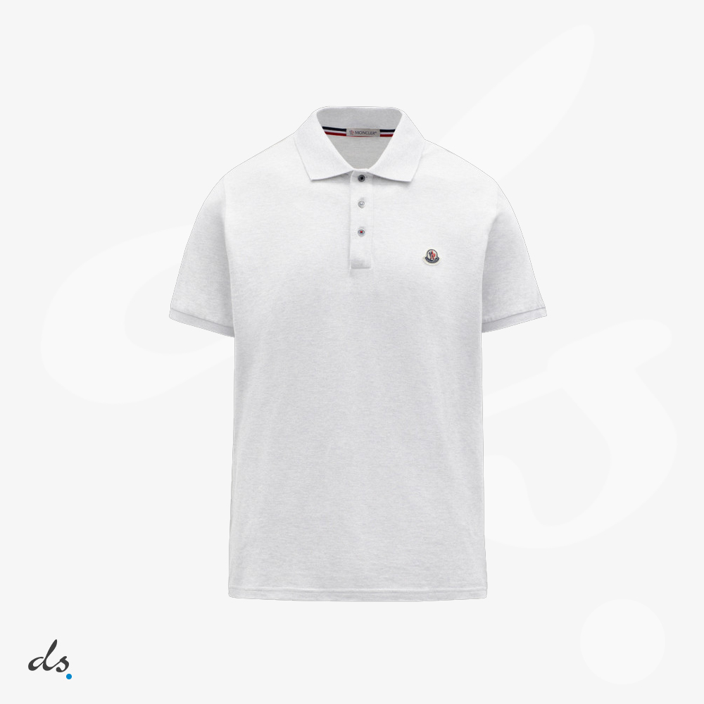 amizing offer Moncler Short Sleeve Polo Shirt White