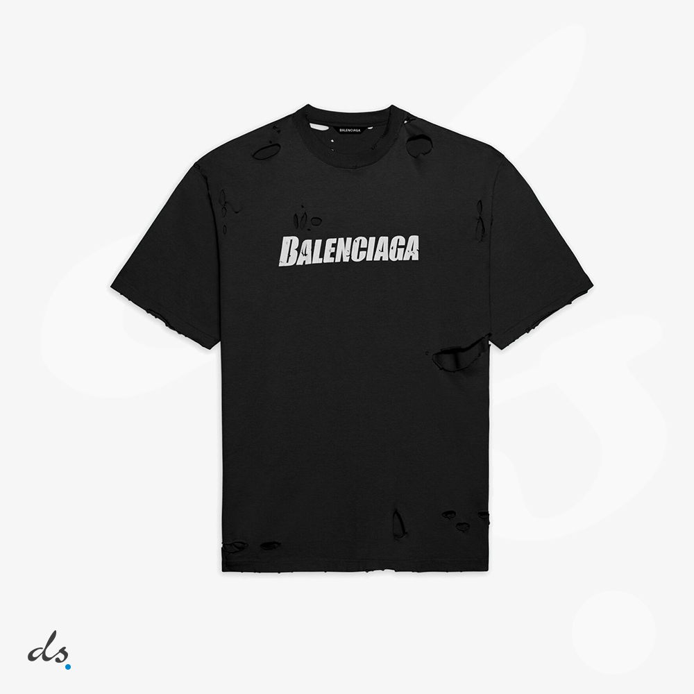 BALENCIAGA DESTROYED T-SHIRT BOXY FIT IN BLACK (1)