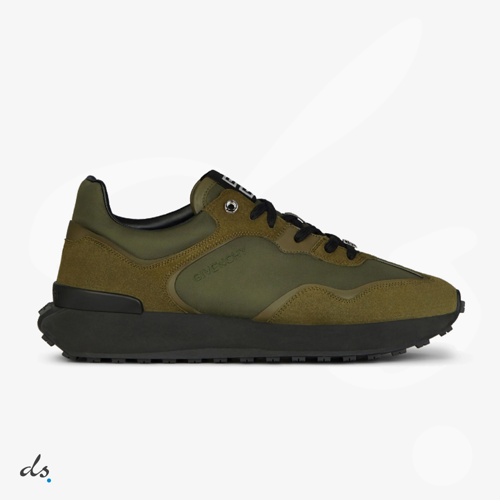 amizing offer GIVENCHY GIV Runner sneakers in suede, leather and nylon Olive Green