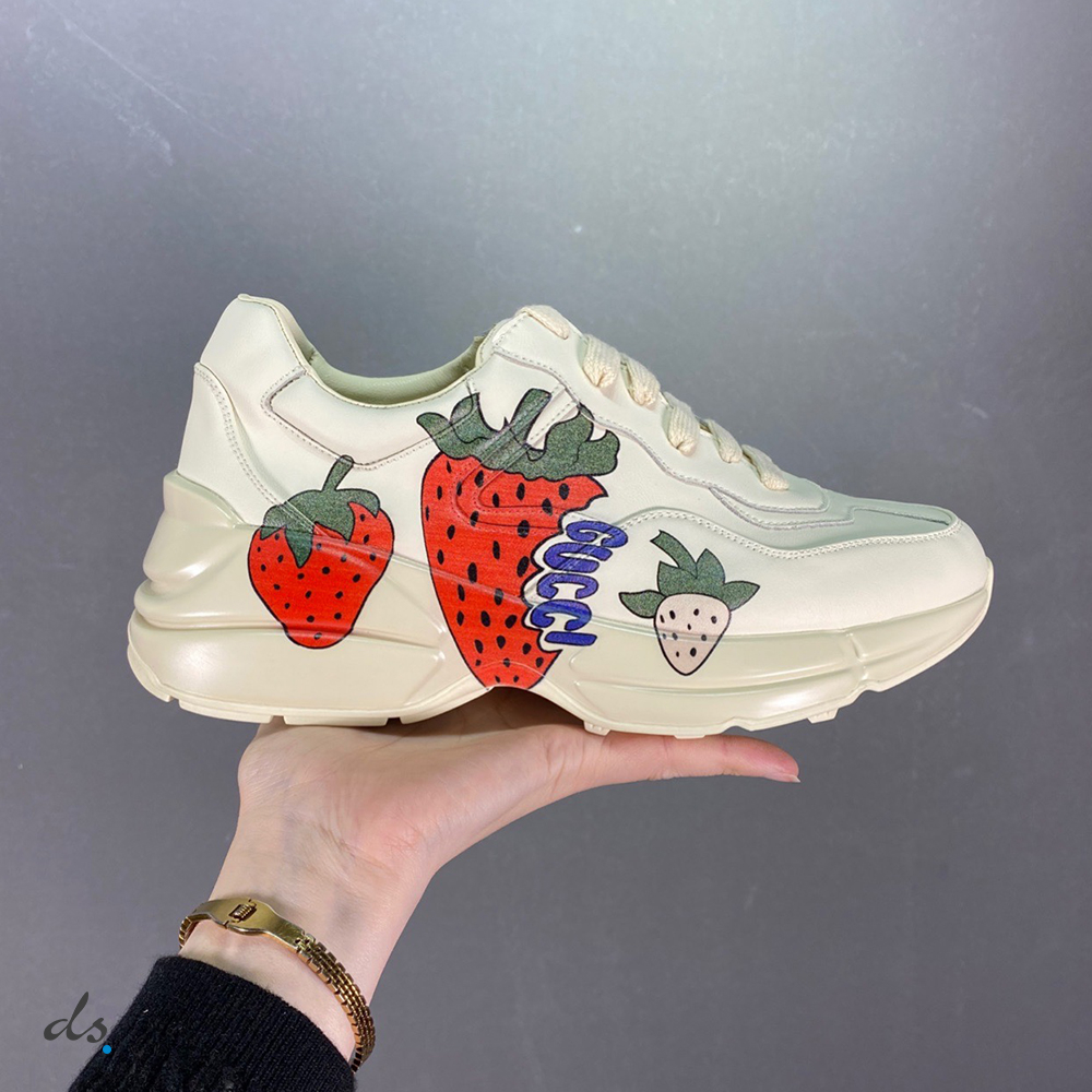 Gucci Women's Rhyton sneaker with Gucci Strawberry (2)