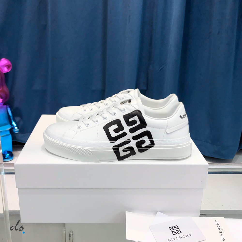 GIVENCHY Sneakers City sport in leather with tag effect 4G print White (2)