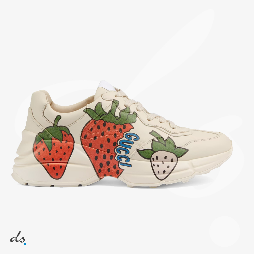 Gucci Women's Rhyton sneaker with Gucci Strawberry (1)