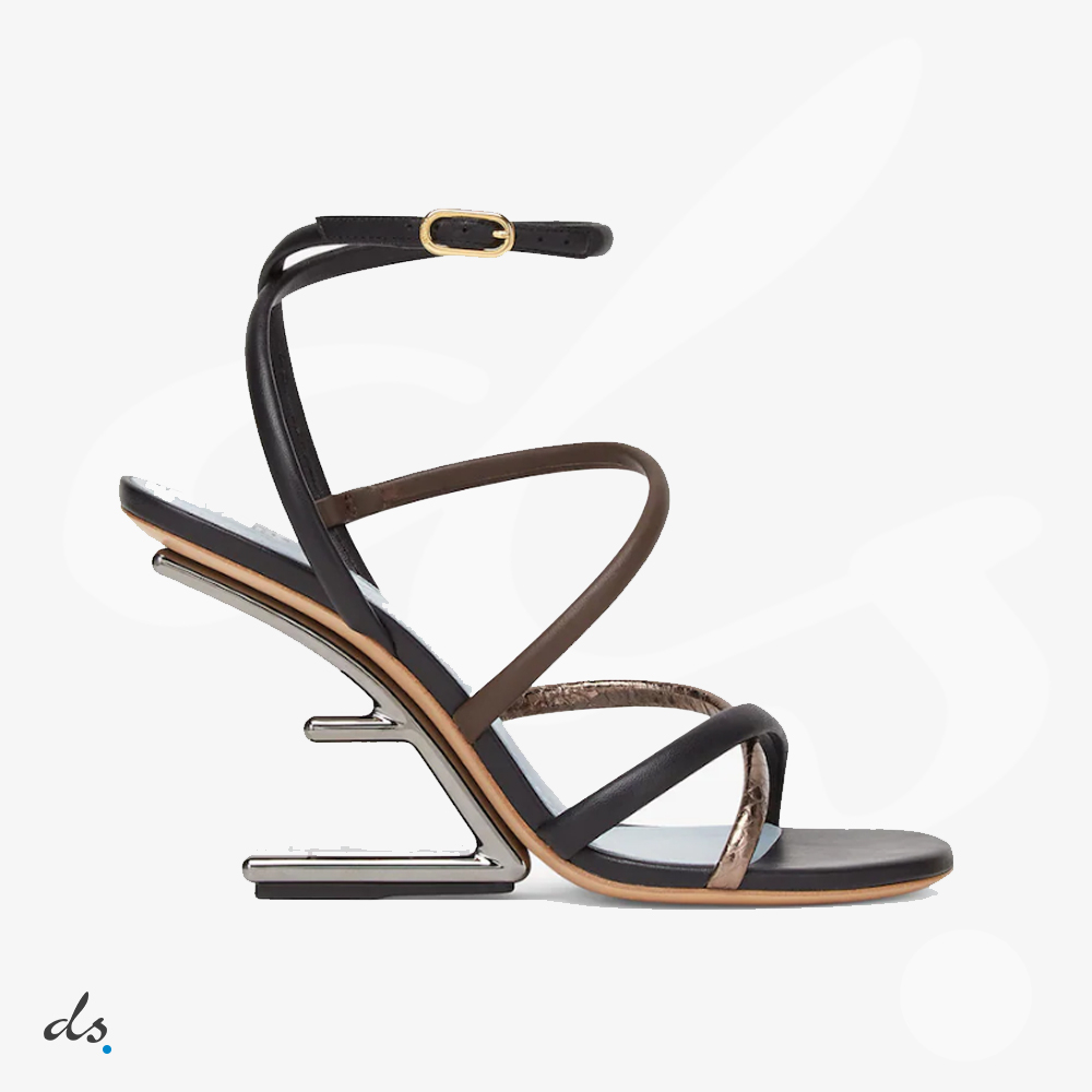 Fendi First Brown nappa leather high-heeled sandals (1)