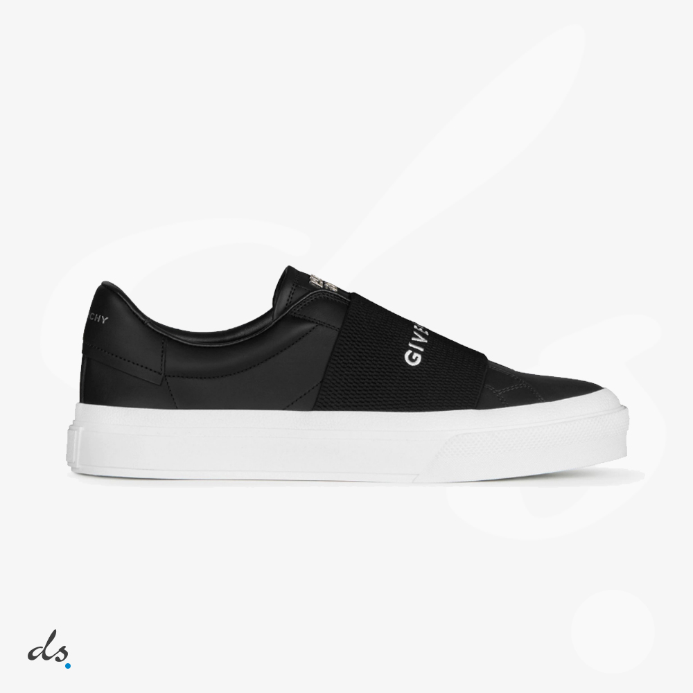 GIVENCHY Sneakers in leather with GIVENCHY webbing Black (1)
